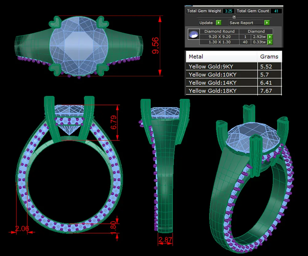 Progettazione CAD Anello di Fidanzamento