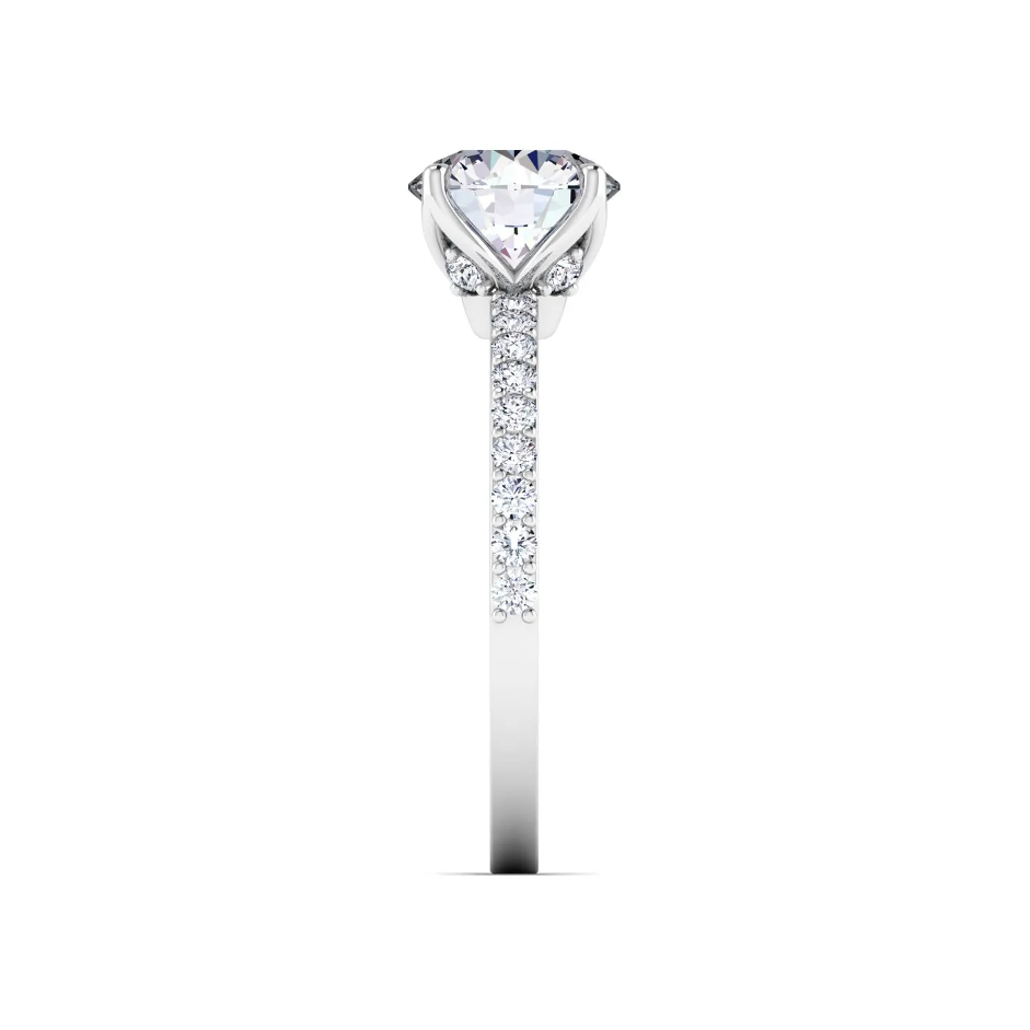Cassiopea Engagement Ring with Hidden Halo and Diamonds