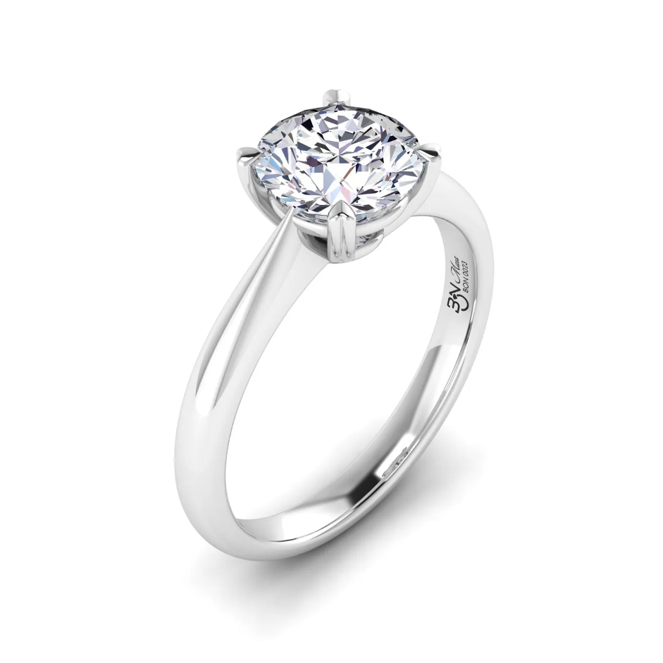 Maia Solitaire Engagement Ring with Heart-Shaped 4-Prong Diamond Setting