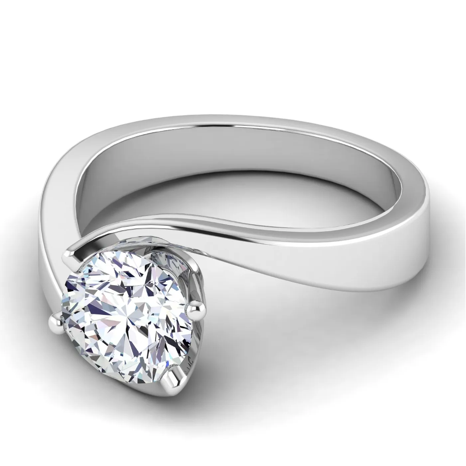 Pollux Bypass Engagement Ring with Diamond